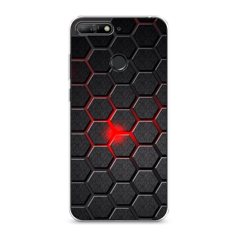 Чехол на Honor 7C Соты красные