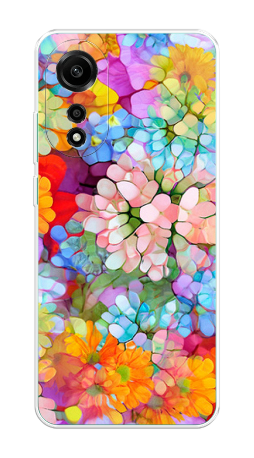 

Чехол на Oppo A78 4G "Цветы витраж", Оранжевый;розовый;голубой, 2514750-1