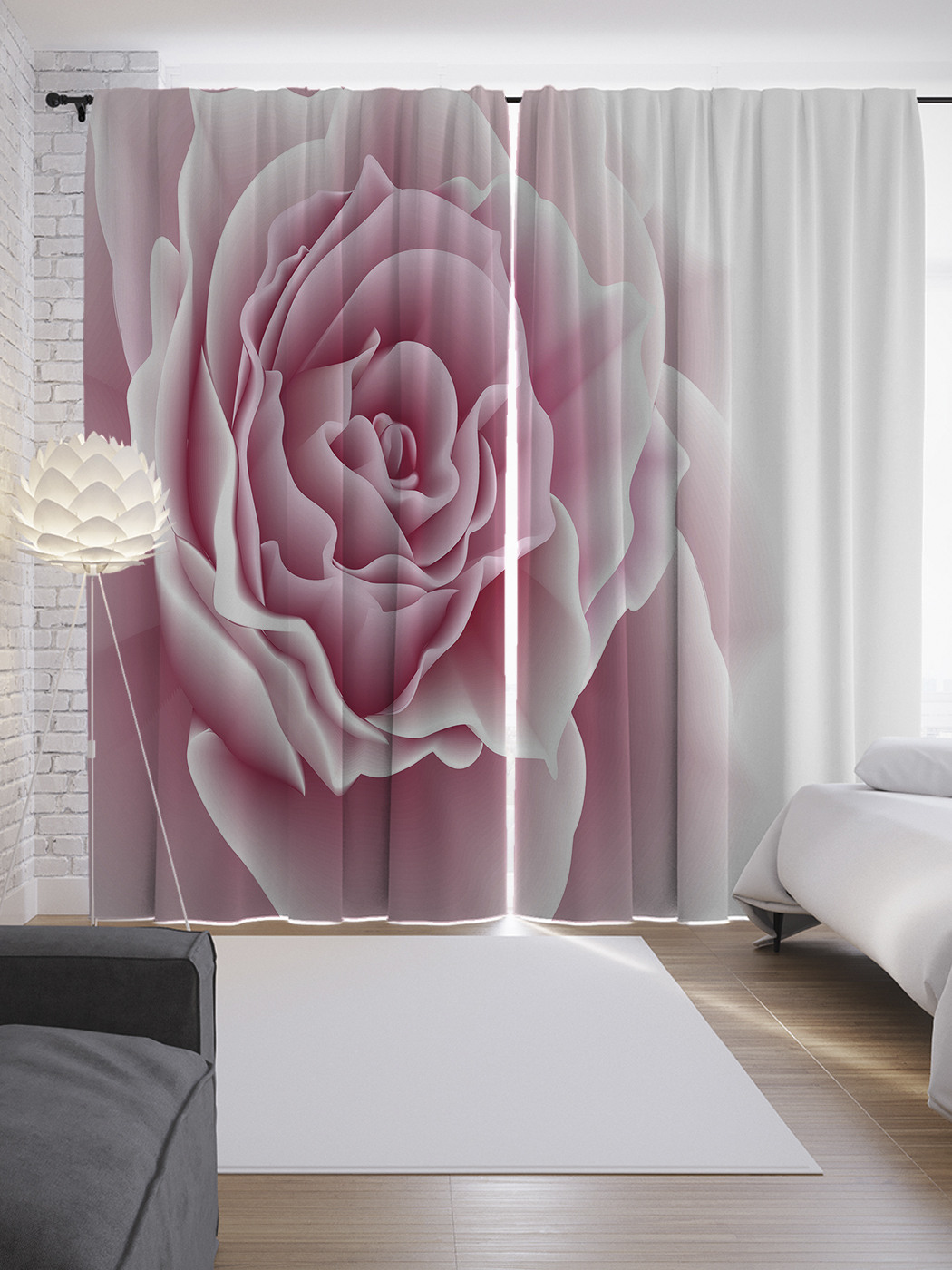 

Шторы JoyArty с фотопечатью "Роза макро" из сатена, 290х265 см, Роза макро