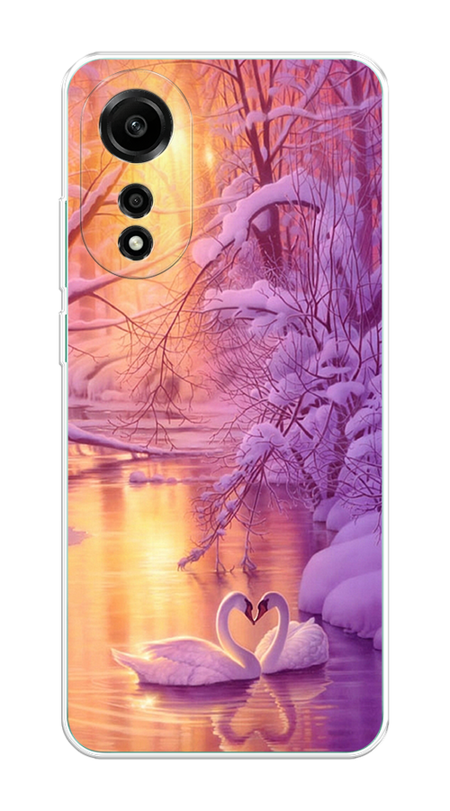 

Чехол на Oppo A78 4G "Зима 1", Фиолетовый;желтый, 2514750-1