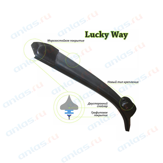 

Щетка стеклоочистителя БЕСКАРКАСНАЯ LUCKY WAY (16'/410мм) /к-т 1 шт./