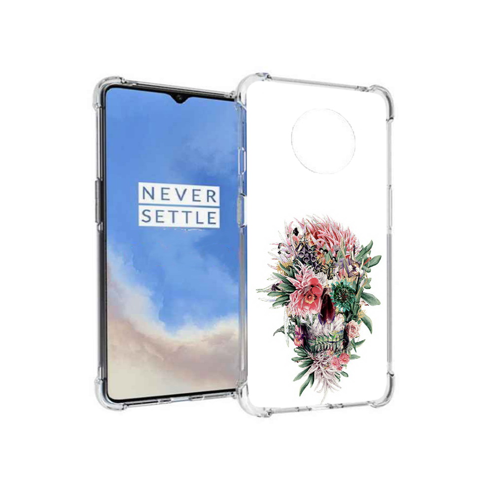 

Чехол MyPads Tocco для OnePlus 7T череп из цветов (PT227044.138.677), Прозрачный, Tocco