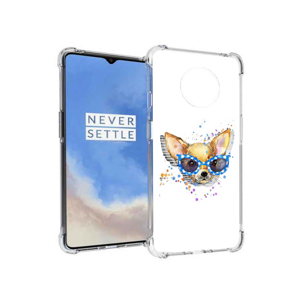 

Чехол MyPads Tocco для OnePlus 7T чихуа-хуа в очках (PT227044.138.691), Прозрачный, Tocco