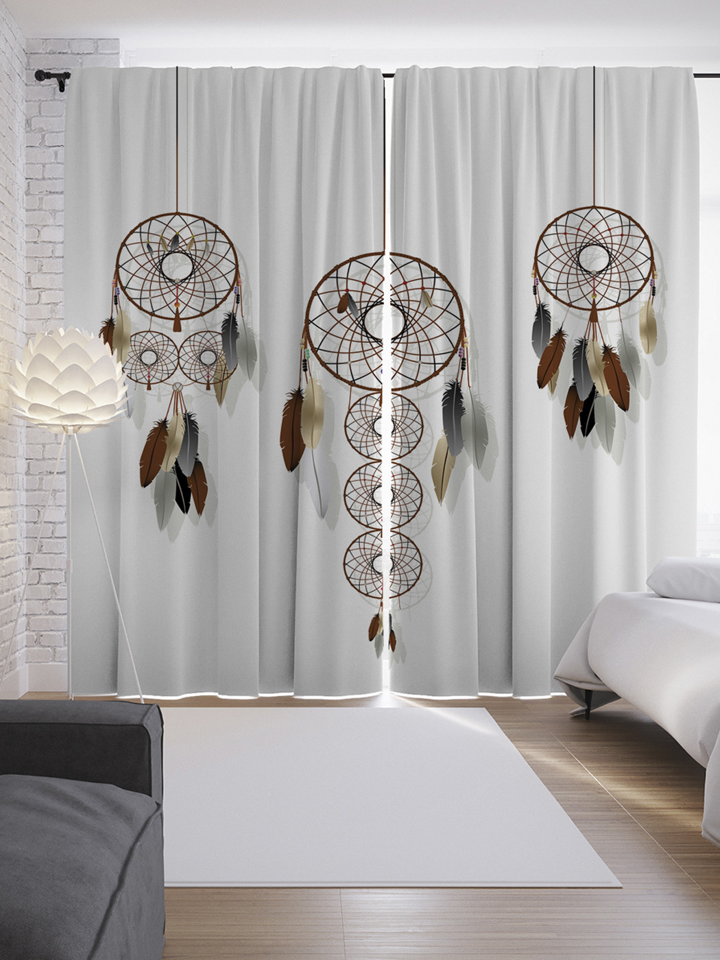 

Шторы JoyArty с фотопечатью "Традиционные ловцы снов" из сатена, 290х265 см, Традиционные ловцы снов