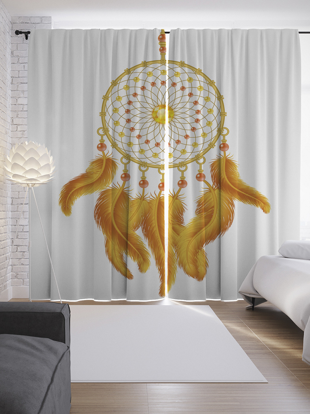 

Шторы JoyArty с фотопечатью "Яркий ловец снов" из сатена, 290х265 см, Яркий ловец снов