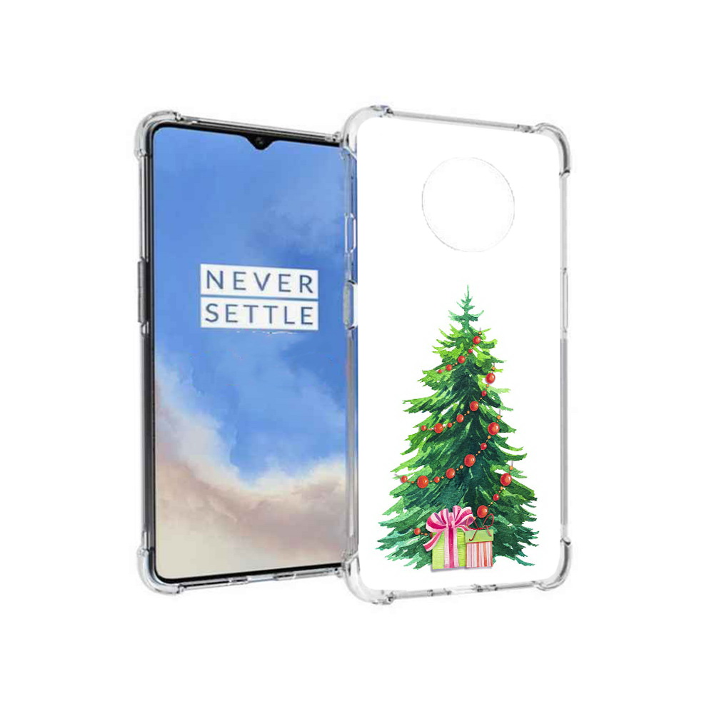 

Чехол MyPads Tocco для OnePlus 7T Елка новогодняя с подарками акварель (PT227044.138.78), Прозрачный, Tocco