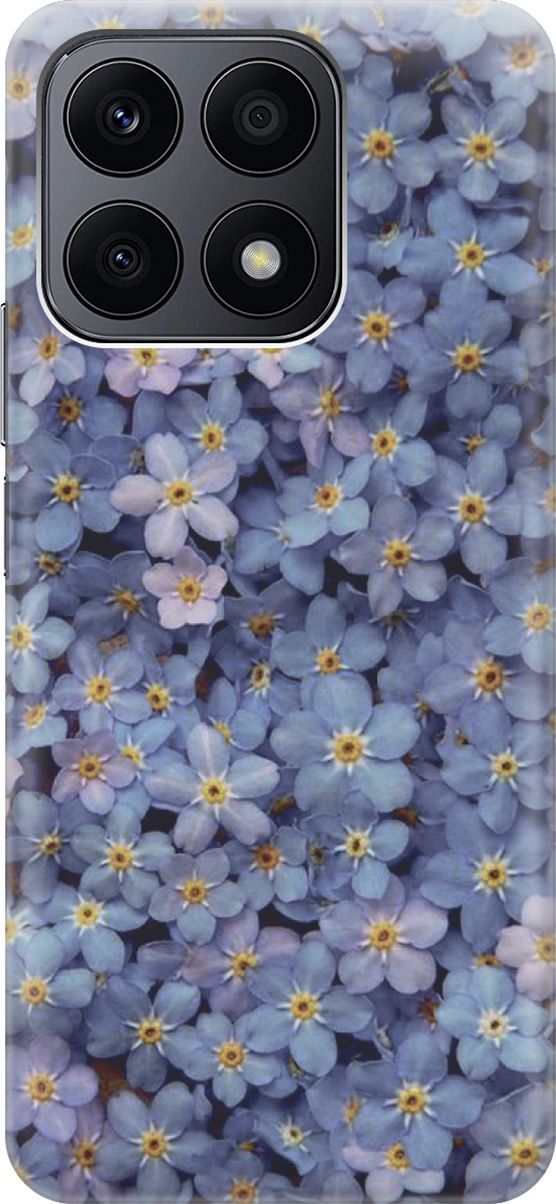 

Силиконовый чехол на Honor X8a с принтом "Голубые фиалки", Желтый;синий, 158885