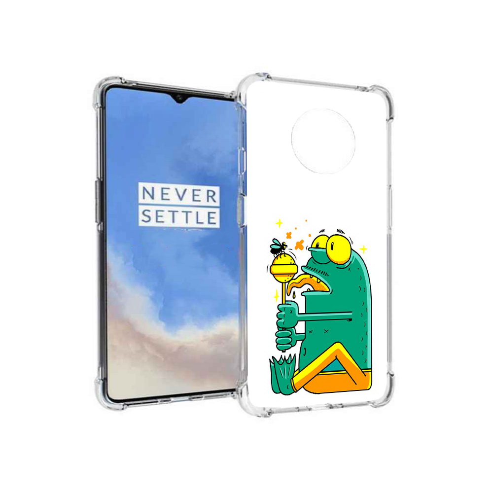 

Чехол MyPads Tocco для OnePlus 7T Зеленая лягушка с чупа чупсом (PT227044.138.85), Прозрачный, Tocco