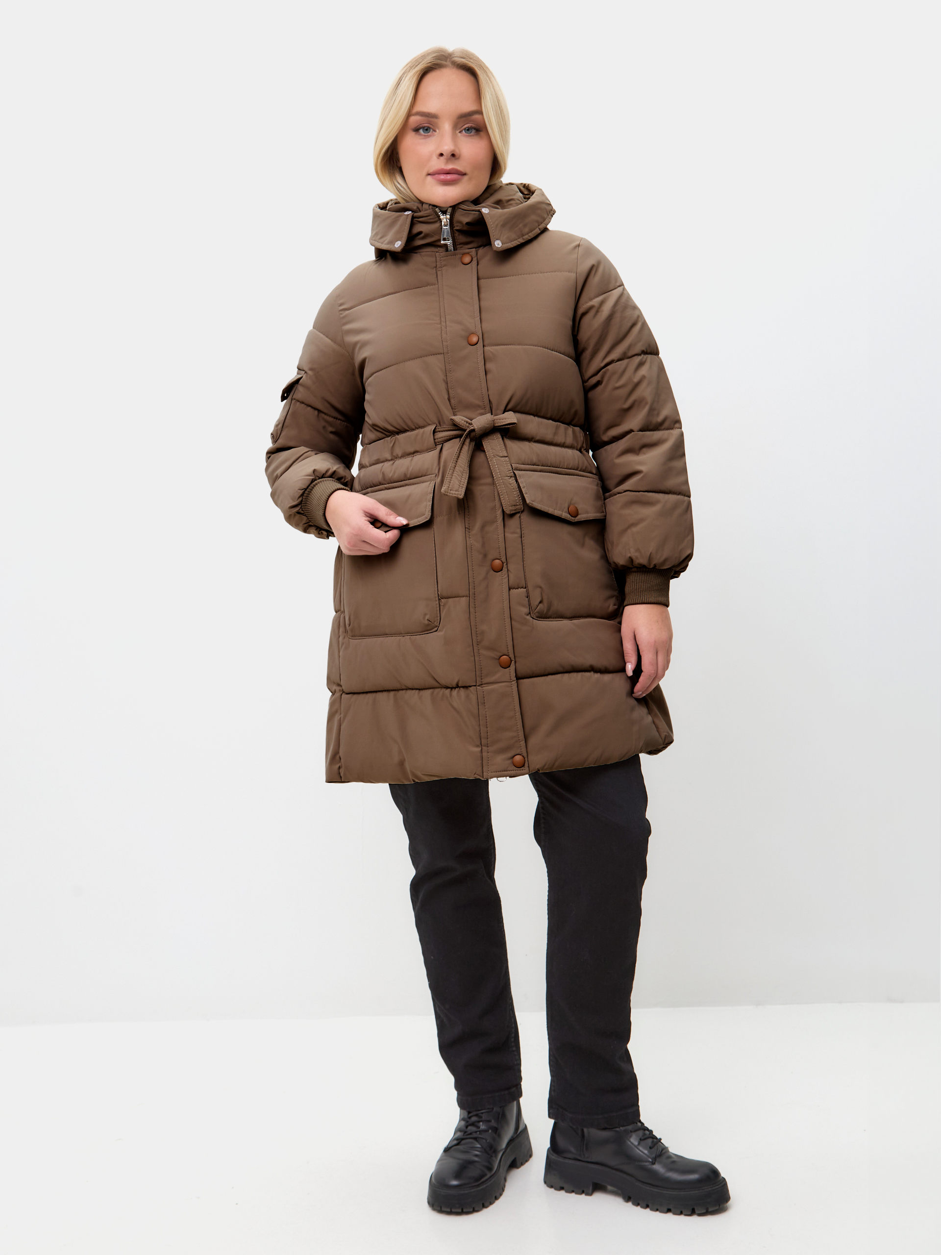 

Куртка женская DaPrivet 231113 коричневая 2XL, Коричневый, 231113