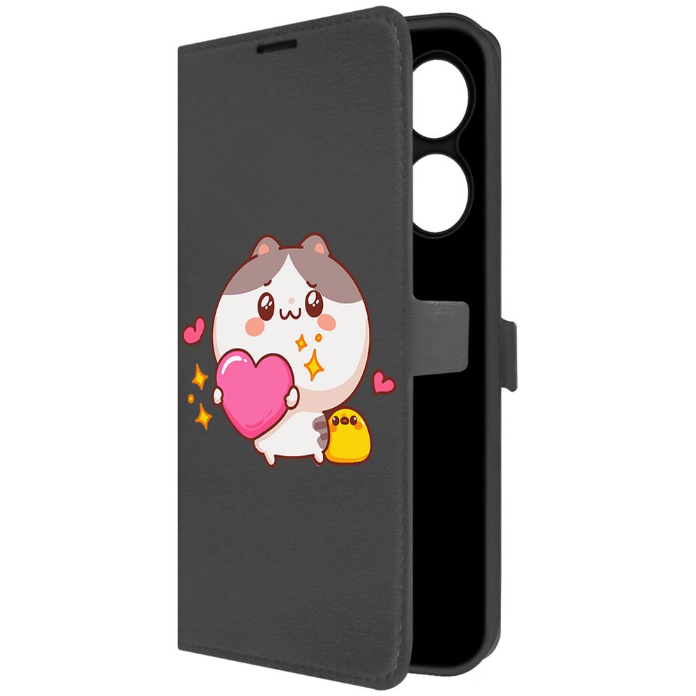 

Чехол-книжка Krutoff Eco Book для Xiaomi Poco C61 Сердце для тебя (черный)