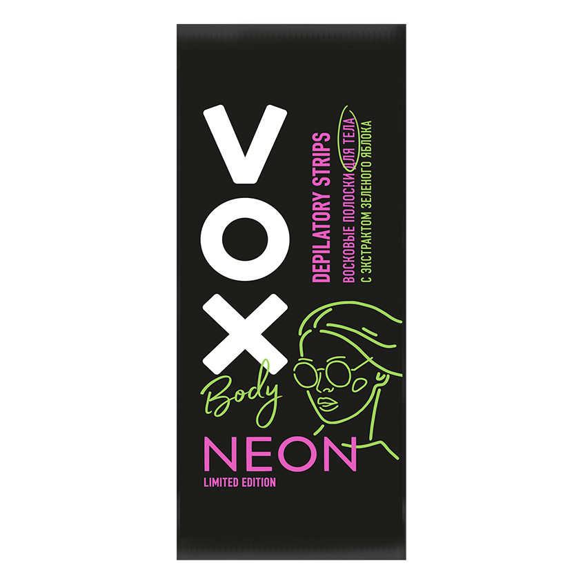 Полоски восковые для тела VOX NEON COLLECTION 12 шт. + 2 салфетки vox полоски восковые для тела 8