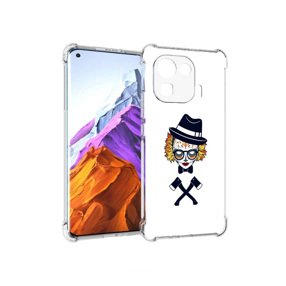 

Чехол MyPads Tocco для Xiaomi 11 Pro девушка в маске с топорами рисунок (PT144585.286.304), Прозрачный, Tocco