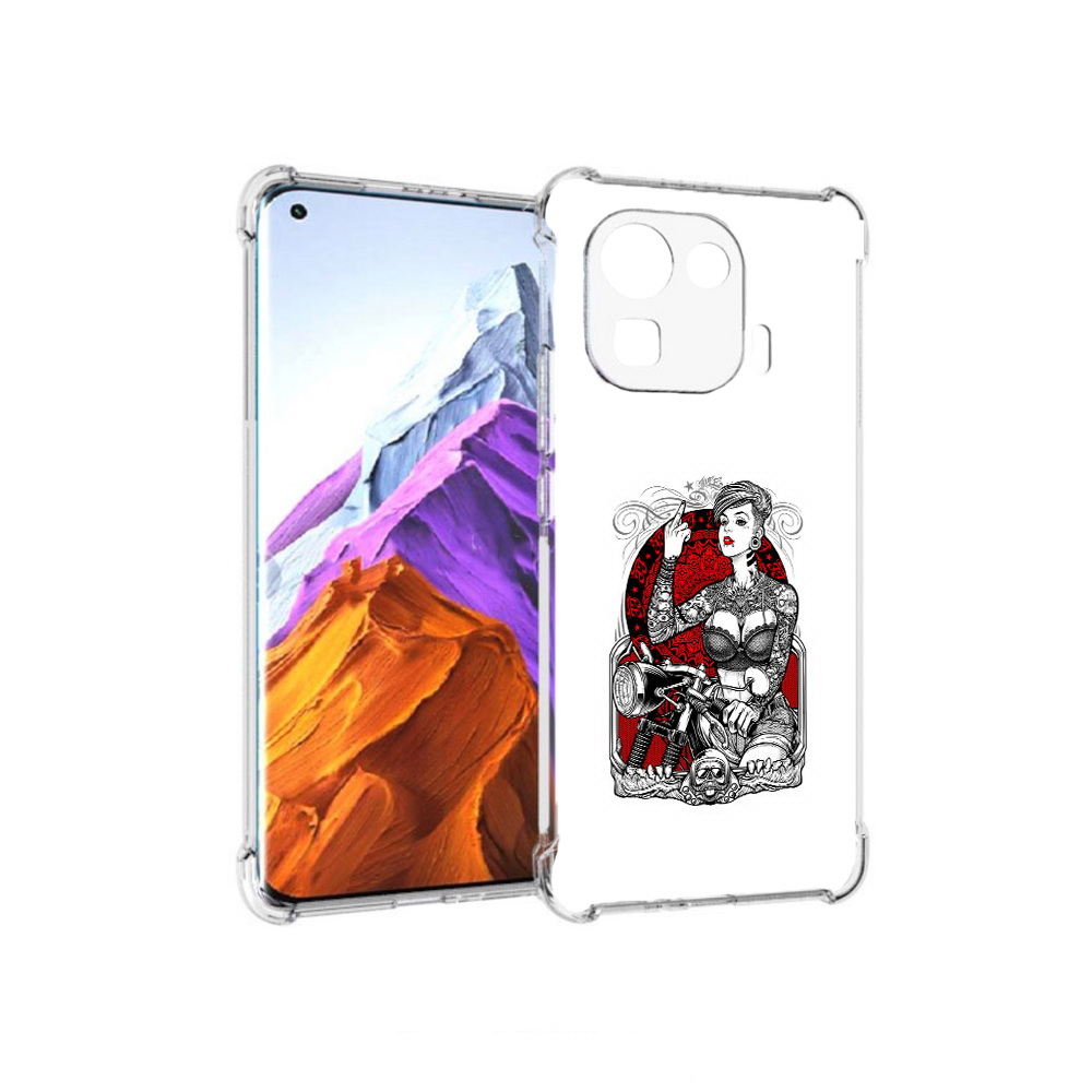 Чехол MyPads Tocco для Xiaomi 11 Pro девушка на мотоцикле (PT144585.286.308)