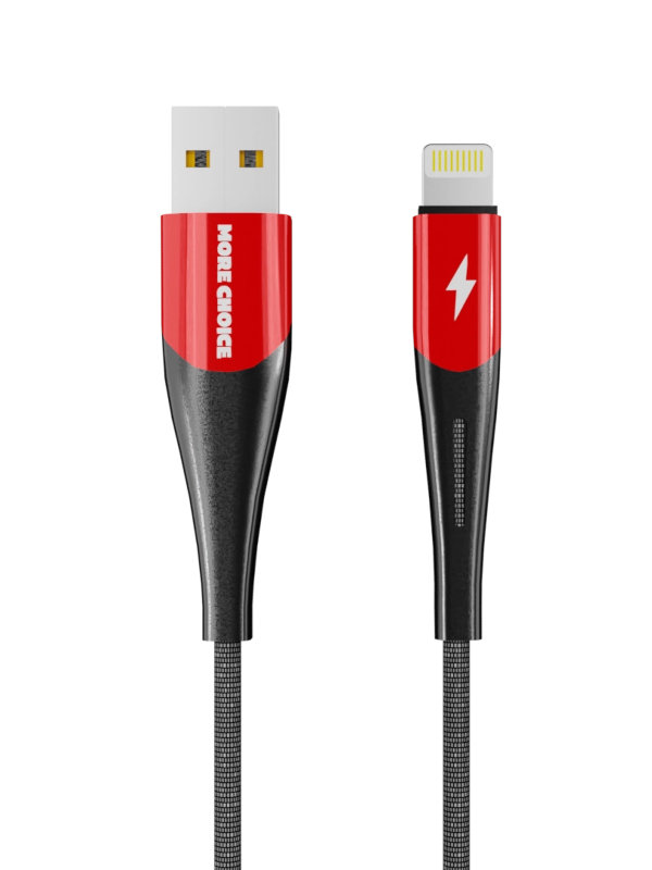 фото Кабель more choice smart k41si usb - lightning 1m red-black 4627151198071