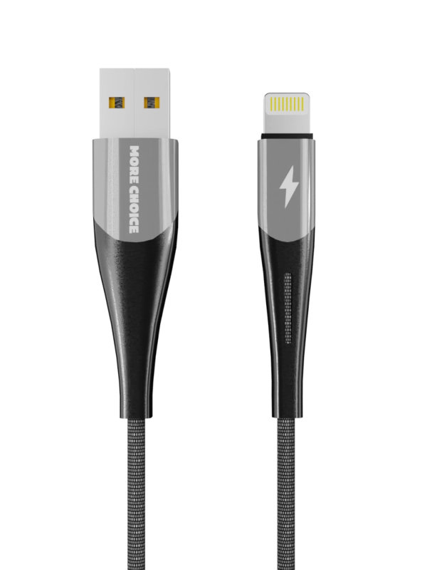 фото Кабель more choice smart k41si usb - lightning 1m silver-black 4627151198057