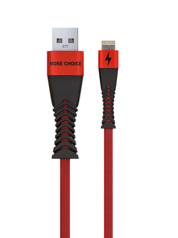 фото Кабель more choice k41si smart usb - lightning k41si 1m red-black 4627151192215