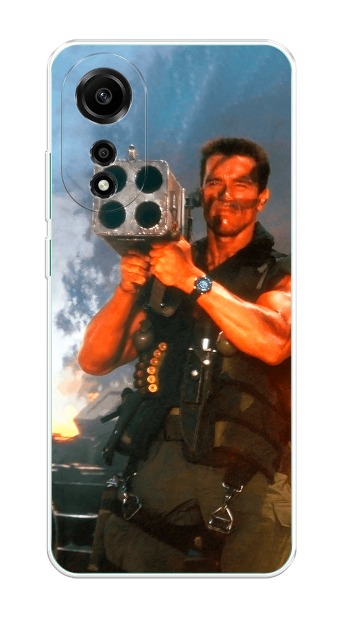 

Чехол на Oppo A78 4G "Арнольд Шварцнеггер с базукой", Голубой;коричневый, 2514750-1