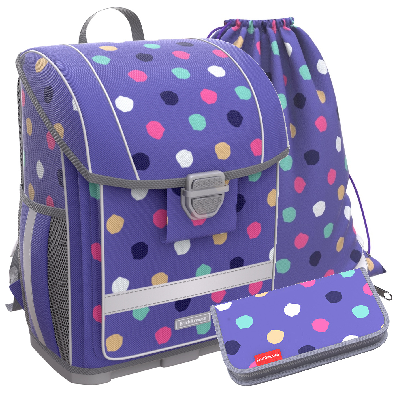 

Ранец ErichKrause ErgoLine 16 L Dots с наполнением фиолетовый 46205_N, ErgoLine® 16 L