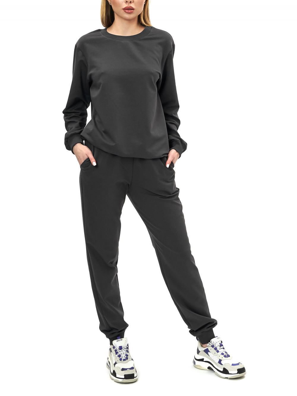 

Костюм женский NoBrand AD1194 серый XL, AD1194