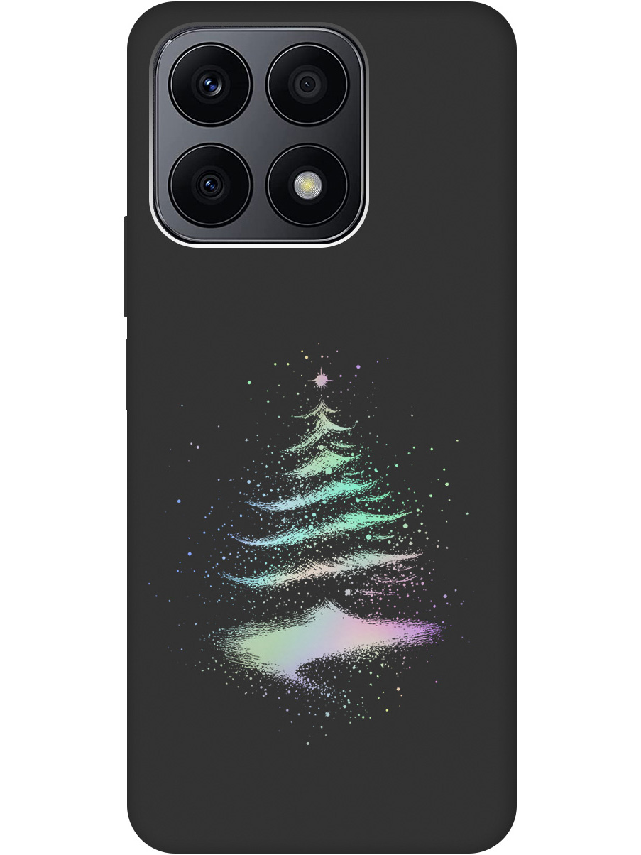 

Силиконовый чехол на Honor X8a с принтом "Елочка" матовый черный, Черный;серебристый, 768741641