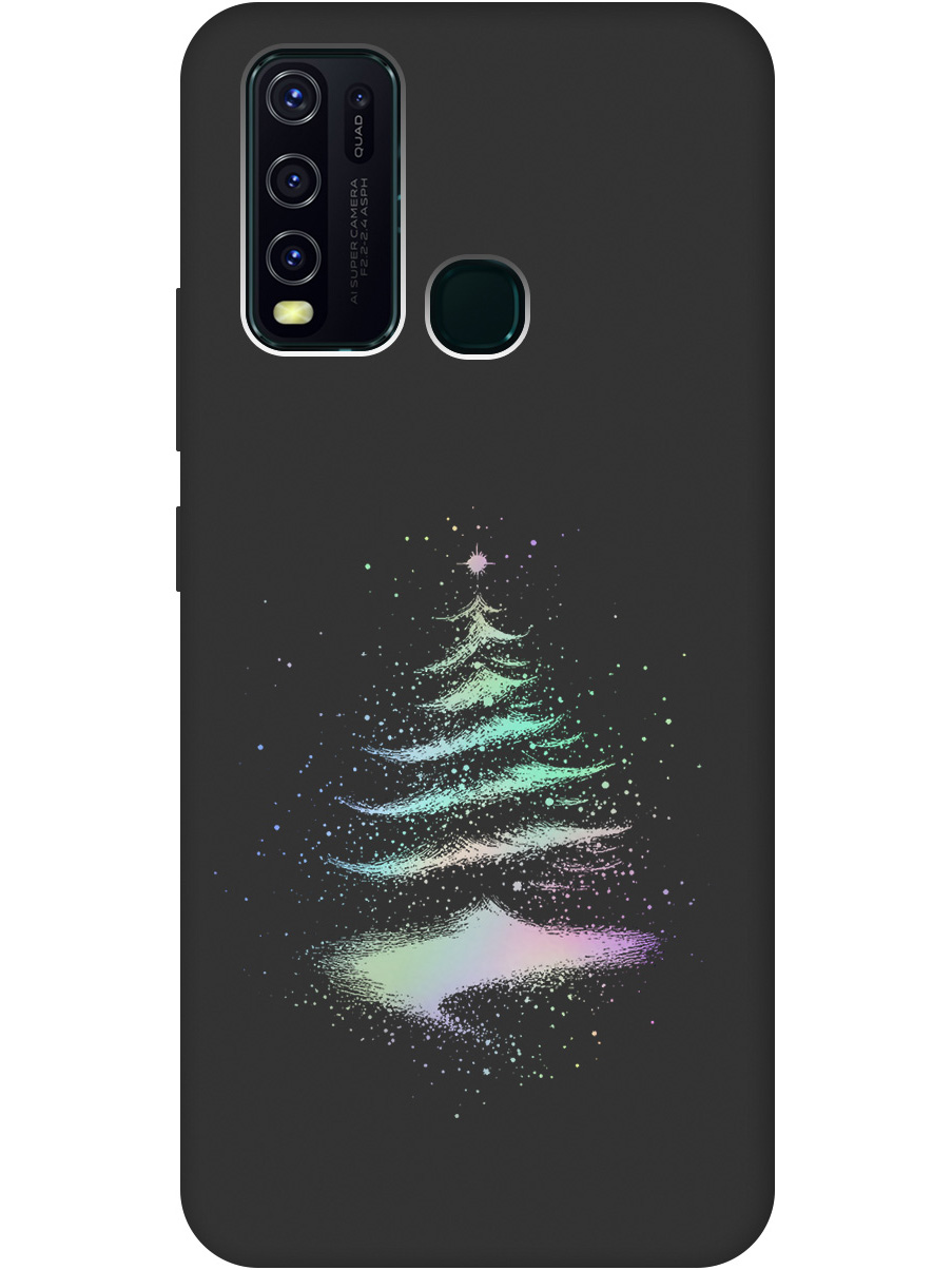 

Силиконовый чехол на Vivo Y30 с принтом "Елочка" матовый черный, Черный;серебристый, 725455941