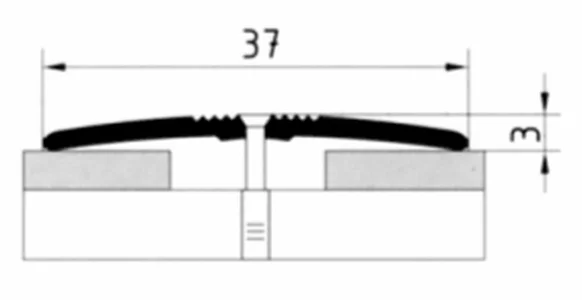 фото Порог апс 003 алюминиевый 900x37x3 мм одноуровневый 31 вяз мир профиля
