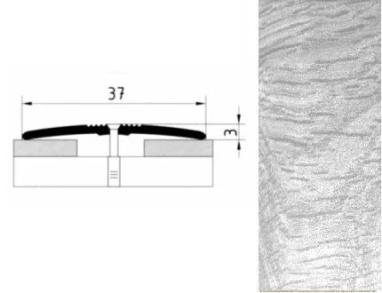 фото Порог апс 003 алюминиевый 900x37x3 мм одноуровневый ос-004 мир профиля