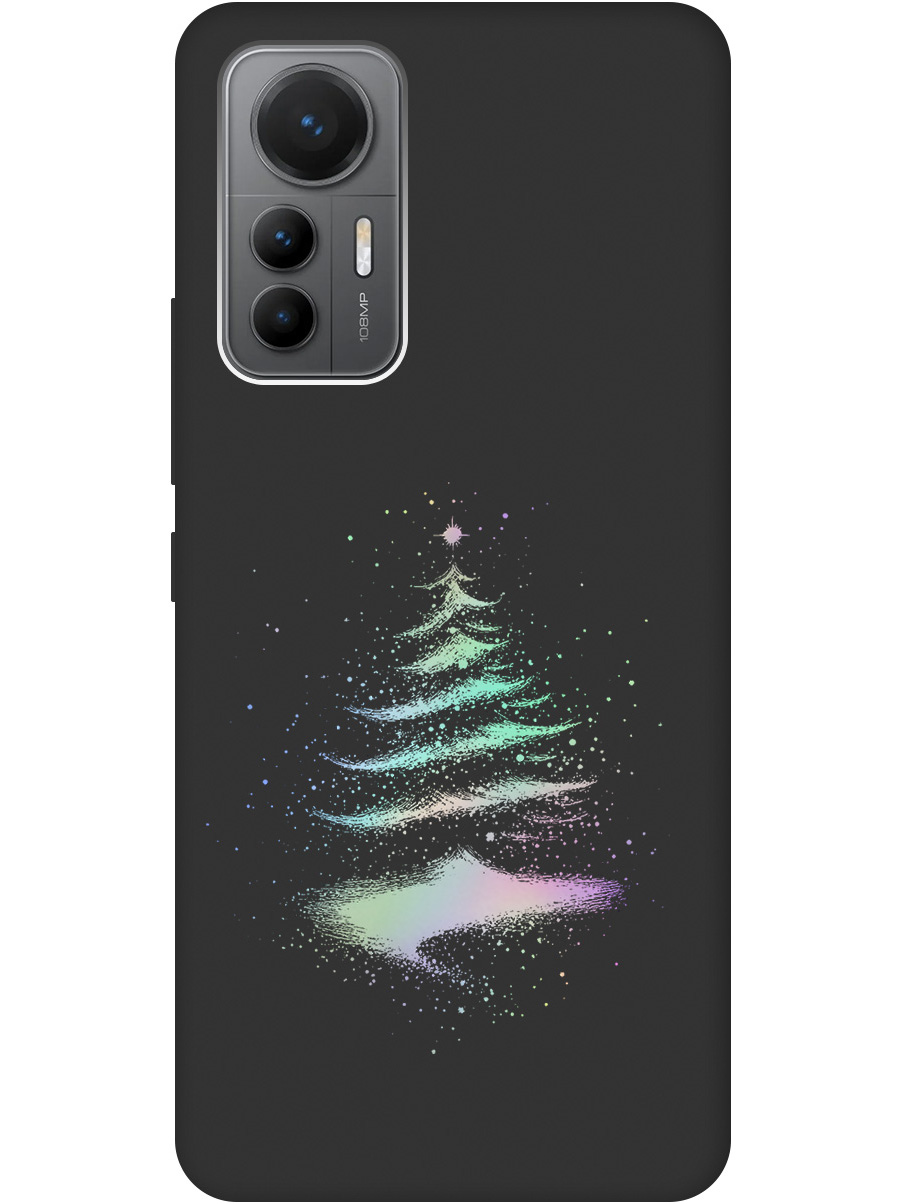 

Силиконовый чехол на Xiaomi 12 Lite с принтом "Елочка" матовый черный, Черный;серебристый, 740133341
