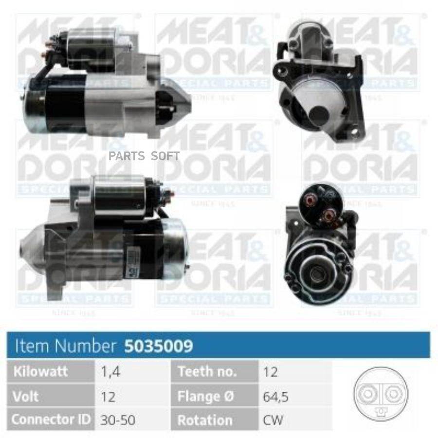 

Стартер MEAT & DORIA 12V 1,4 Kw 5035009