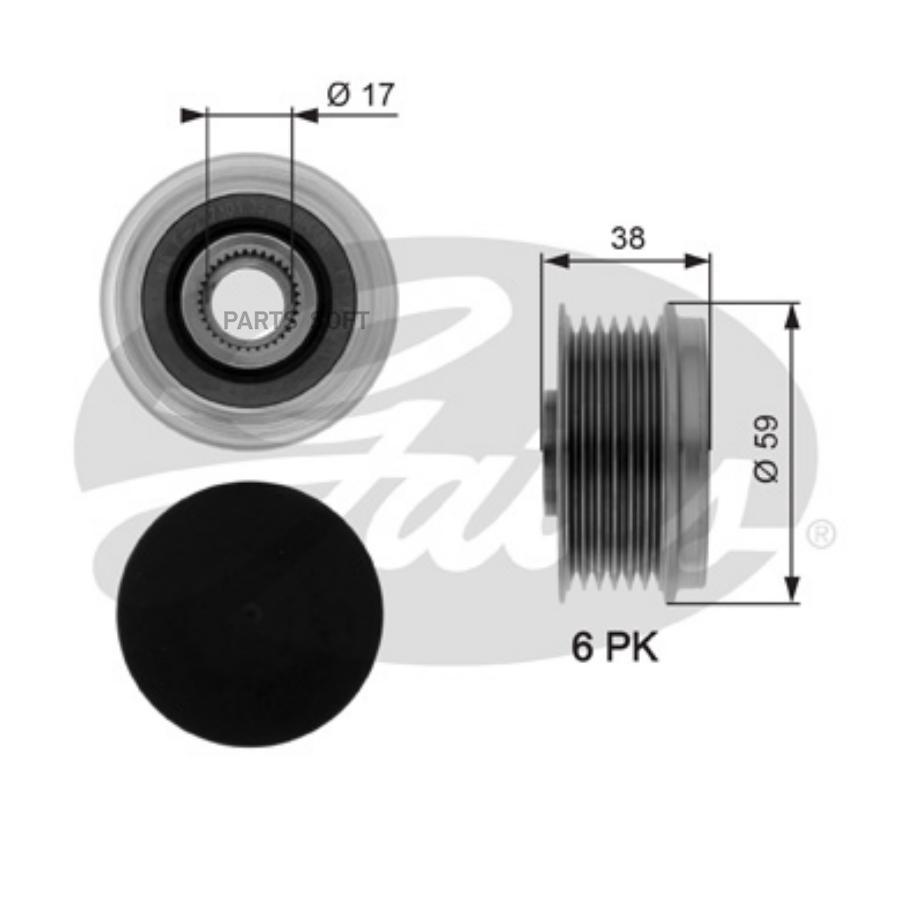 GATES Обгонный шкив генератора GATES OAP7039 4805₽