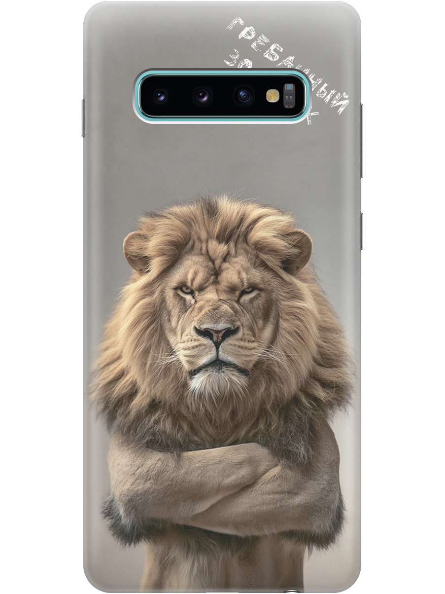 

Силиконовый чехол на Samsung Galaxy S10+ с принтом "Зоопарк", Прозрачный;бежевый;серый, 720461110