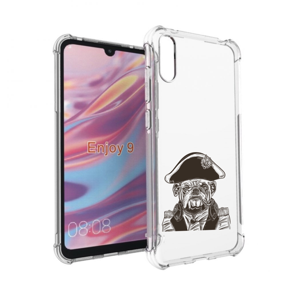 Чехол бампер MyPads мопс генерал для Huawei Enjoy 9.