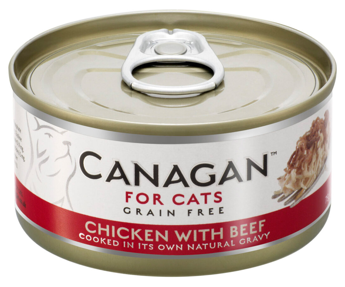 

Влажный корм для кошек Canagan Grain Free , с курицей и говядиной в соусе, 75г