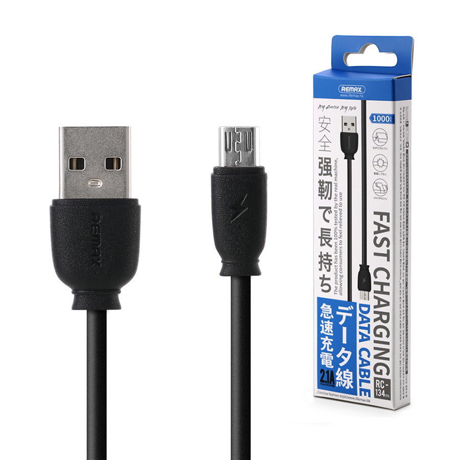 Дата-кабель USB универсальный MicroUSB Remax RC-134m (черный)