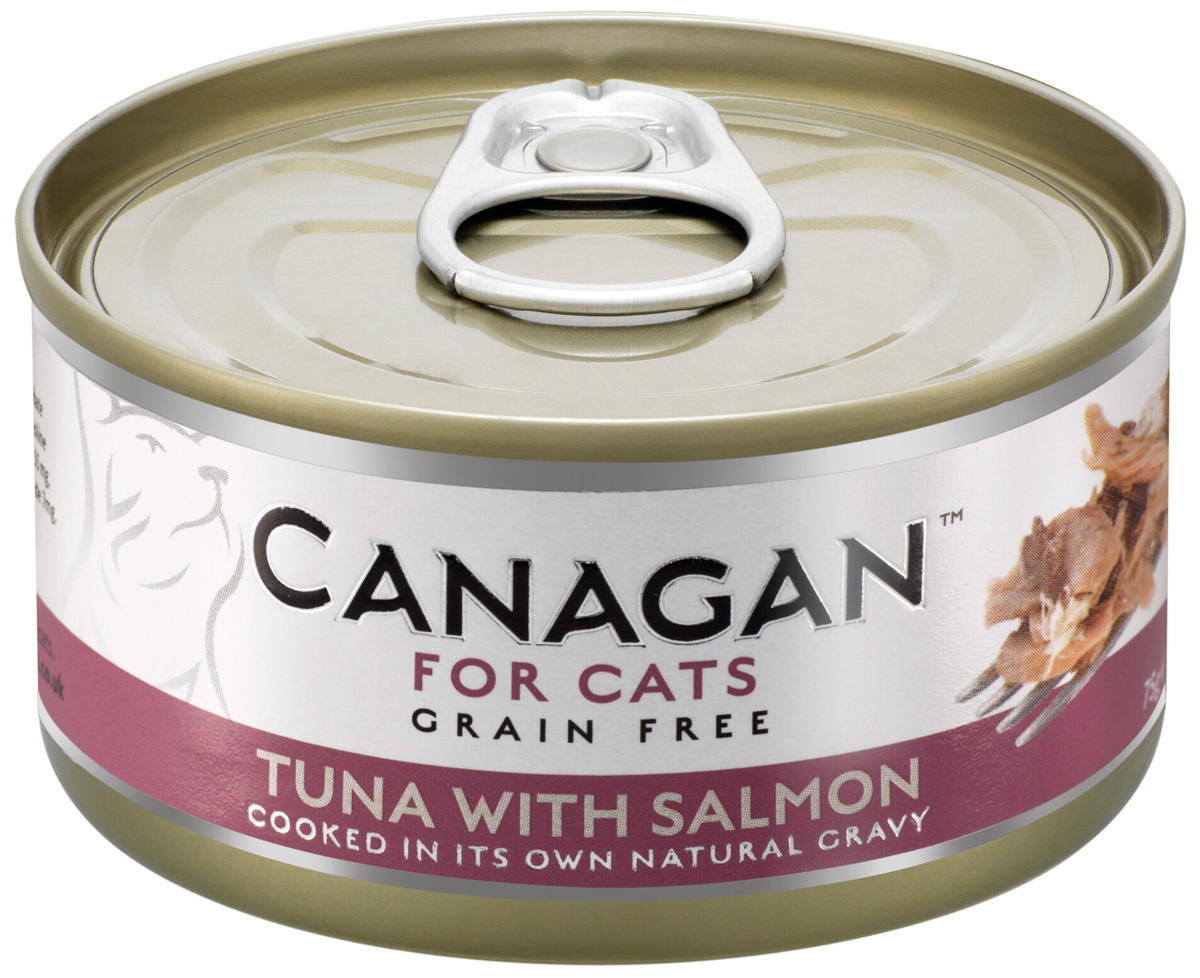 фото Влажный корм для кошек canagan grain free беззерновой; с тунцом и лососем в соусе; 75г