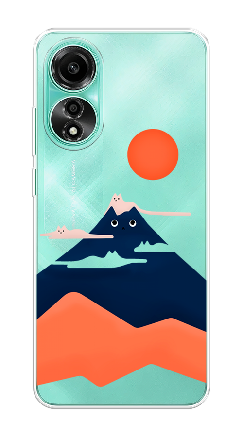 

Чехол на Oppo A78 4G "Кот-гора", Черный;оранжевый, 2514750-1