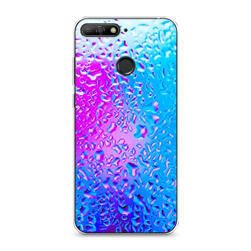 

Чехол на Honor 7C "Капли на стекле", Бирюзовый;розовый, 65750-3