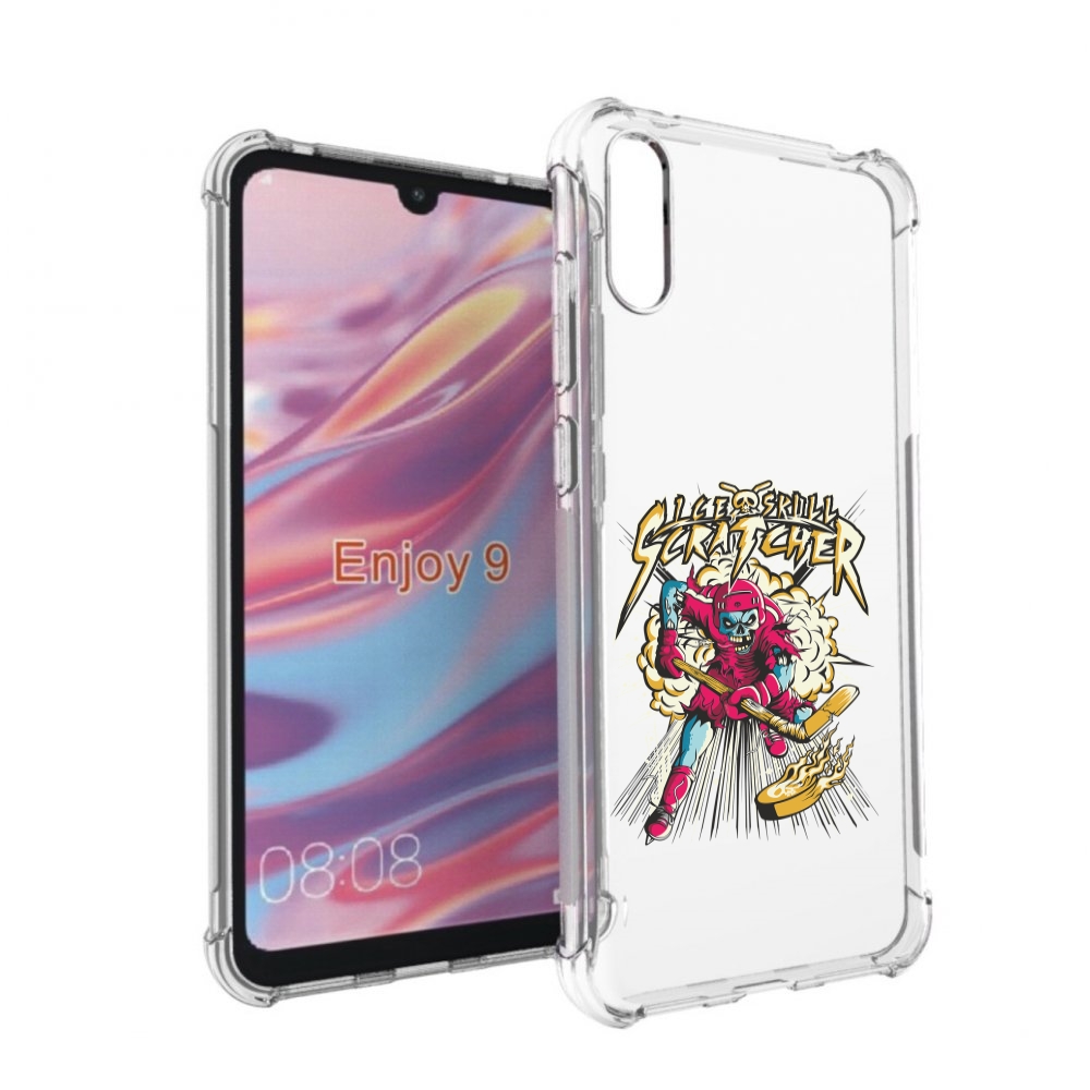 

Чехол бампер MyPads нарисованный скелет хоккеист для Huawei Enjo, Прозрачный, Tocco