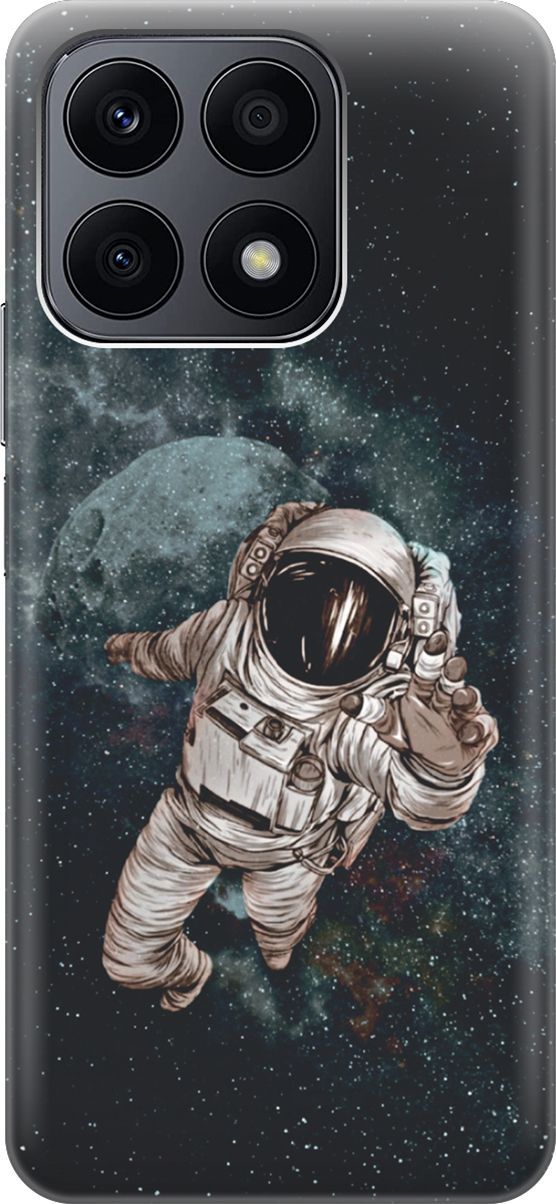 

Силиконовый чехол на Honor X8a с принтом "Космонавт", Белый;черный, 158880