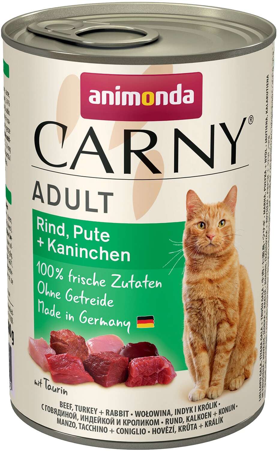 фото Влажный корм для кошек animonda carny adult, говядина, индейка, кролик, 12шт, 400г