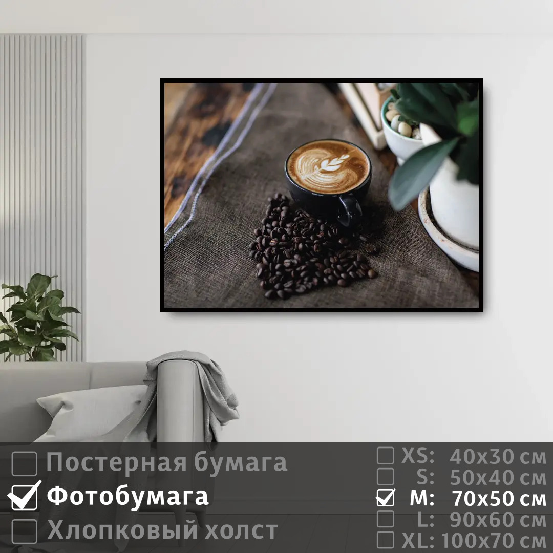 

Постер на фотобумаге ПолиЦентр Кофе в кофейне 70х50 см, КофеВКофейне