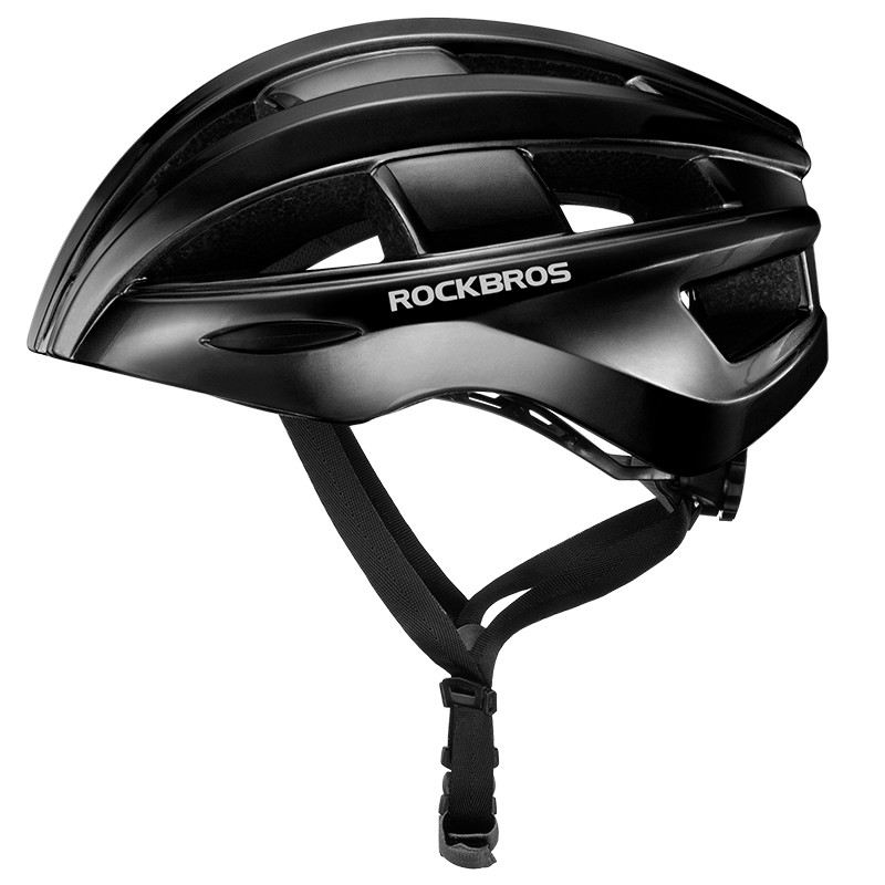 фото Шлем велосипедный 55-60 см, 13 вентиляционных отверстий, с фонарем rockbros zk-013, черный