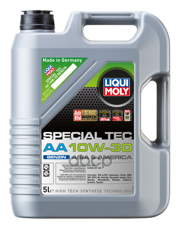 фото Liqui moly масло моторное нс-синт. special tec aa benzin 10w30 sn plus + rc gf-5 (5л)