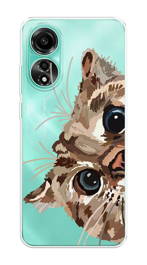 

Чехол на Oppo A78 4G "Любопытный кот", Коричневый;синий;черный, 2514750-1