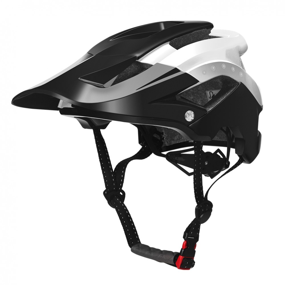 Шлем велосипедный с фонарем, 57-62 см Rockbros YXE009, черный/белый