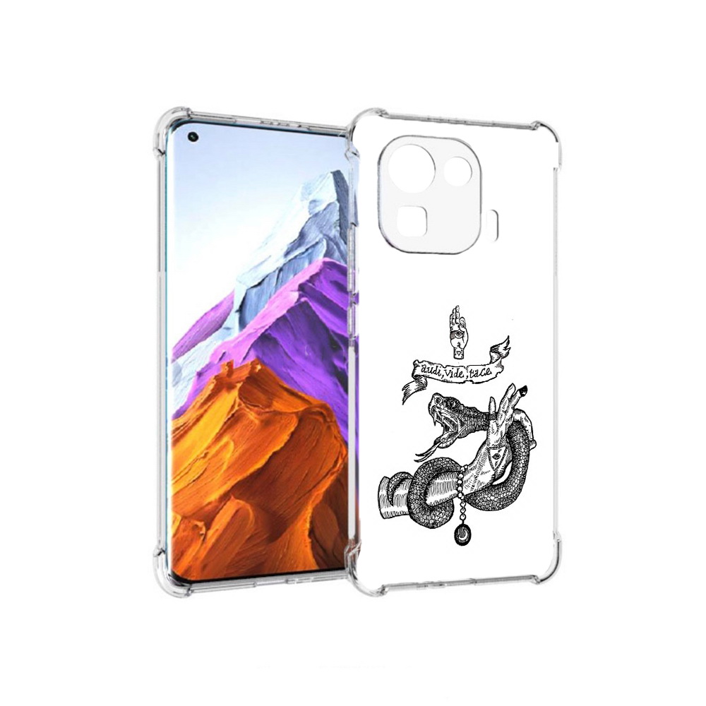 

Чехол MyPads Tocco для Xiaomi 11 Pro змея на руке рисунок (PT144585.286.366), Прозрачный, Tocco