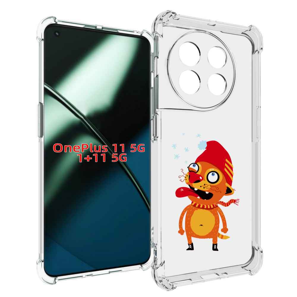 

Чехол MyPads Зимний кот для OnePlus 11, Прозрачный, Tocco