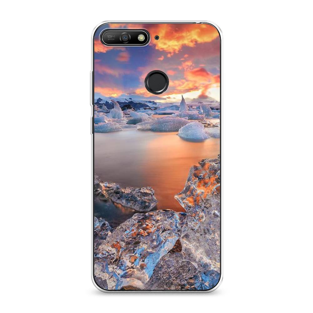 

Чехол на Honor 7C "Ледники", Синий;оранжевый, 65750-2