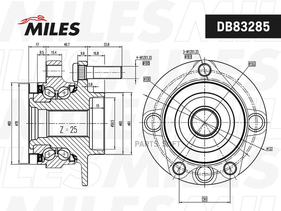 Ступица с подшипником NISSAN TIIDA JPN MAKE C11 2005.08-2012.06 пер. ABS