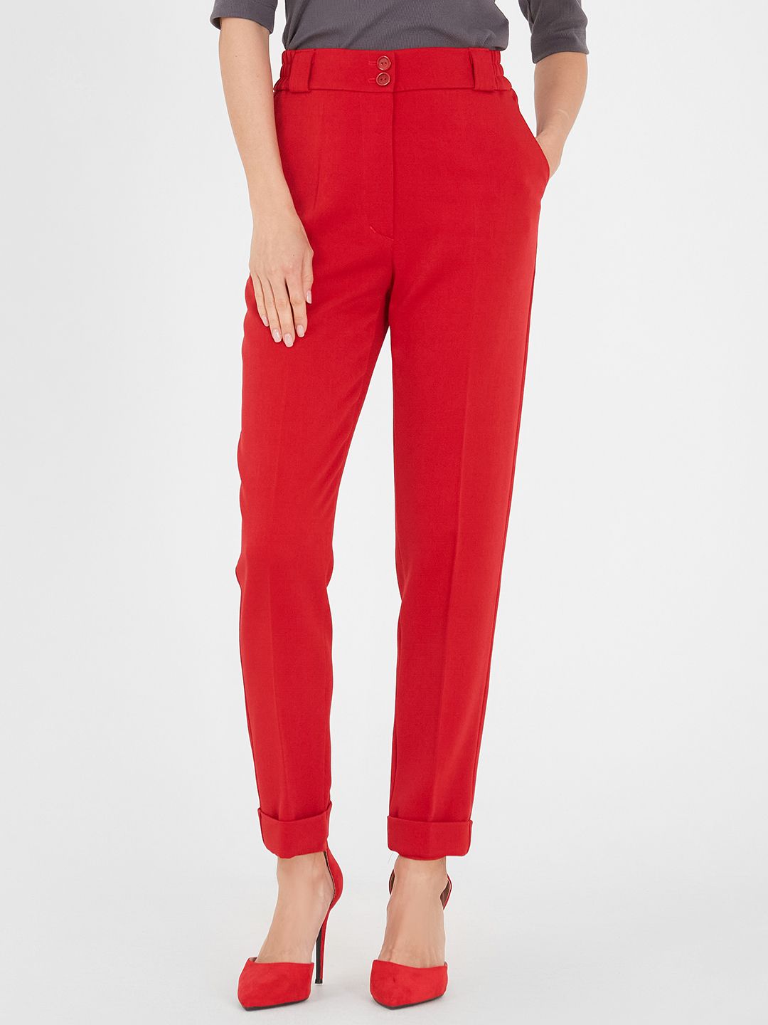 

Брюки женские Lo 18221045 красные 42 RU, 18221045